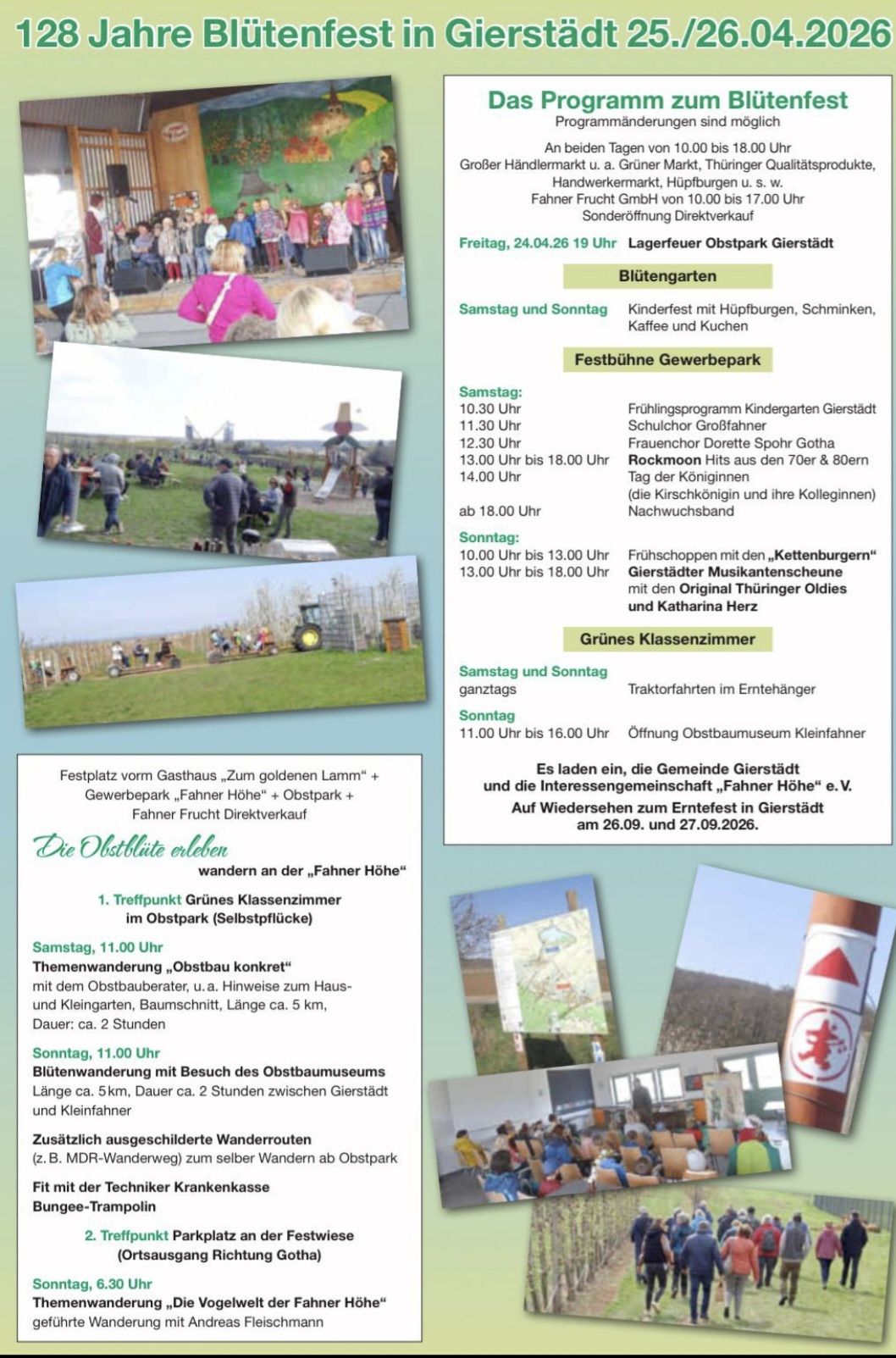 Programm Blütenfest 2026